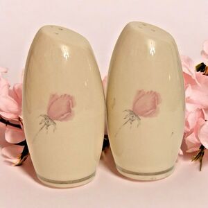Vintage Aristocraft Champagne Rose Salt & Pepper Shakers – Pink Rose Floral